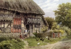 Old Cottage, Bignor, Sussex (cor litho) de Alfred Robert Quinton