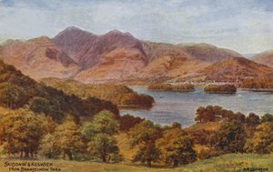 Skiddaw e Keswick de Brandelhow Park, Lake District de Alfred Robert Quinton