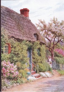 The Cottage Door, Elmley Castle, Worcester, de The Cottages and the Village Life of Rural England publicado por Dent & Sons Limited de Alfred Robert Quinton