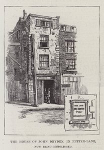 A Casa de John Dryden, em Fetter-Lane, agora sendo demolida de Alfred Robert Quinton