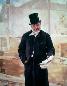 Retrato de Jean-Charles Adolphe Alphand (1817-1891), engenheiro francês, Oil on canvas de Alfred Philippe Roll (1846-1919) de Alfred Roll