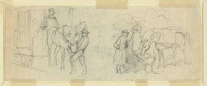 Cavalos alimentando e descansando de Alfred Rudolph Waud