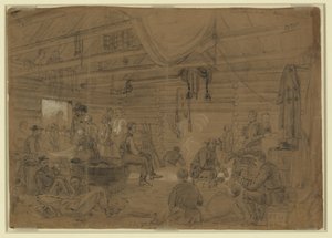 Skedaddlers Hall, Harrisons Landing de Alfred Rudolph Waud