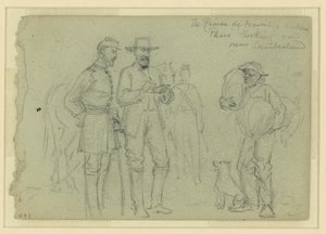 O Príncipe de Joinville desenhando "Paris" olhando, perto de Cumberland de Alfred Rudolph Waud