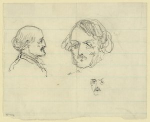 Três retratos de busto, incluindo Benjamin Butler de Alfred Rudolph Waud