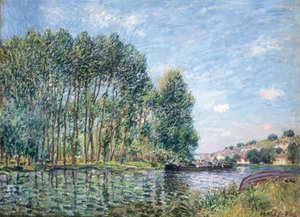 Uma curva no rio Loing em Moret. Primavera, 1886. de Alfred Sisley