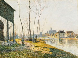 Uma manhã de fevereiro em Moret-sur-Loing; Manhã de fevereiro em Moret-sur-Loing, 1881 de Alfred Sisley