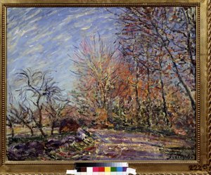 "At the edge of the forest in Fontainebleau" Pintura de Alfred Sisley (1839-1899) 1855 (Impressionismo) Pushkin Museum of Fine Arts, Moscovo de Alfred Sisley
