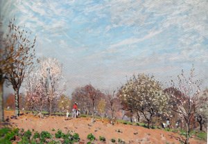Macieiras em flor em Louveciennes de Alfred Sisley