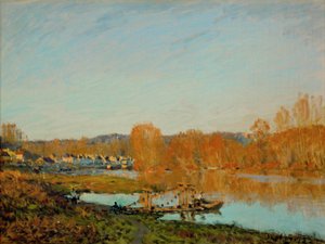 outono: Margens do Sena perto de Bougival de Alfred Sisley