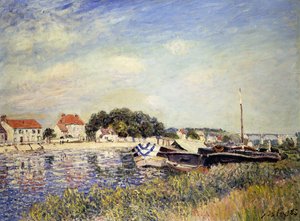 Bancos do Loing em Saint-Mammes; Margens do Loing em Saint-Mammes, 1885 de Alfred Sisley