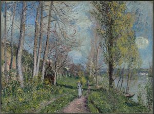 Margens do Sena em By de Alfred Sisley