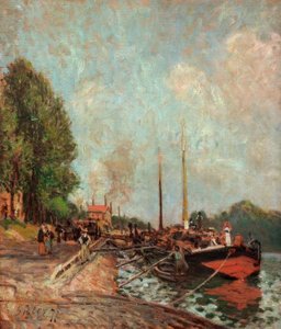 Barke em Billancourt de Alfred Sisley