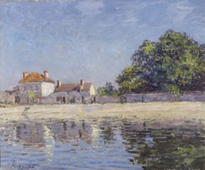 Bancos do Loing, Saint-Mammes (O Rio Loing em Saint-Mammes), 1885 de Alfred Sisley