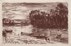 Bancos do Loing, perto de Saint-Mammès, 1896. de Alfred Sisley