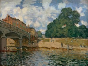 Ponte em Hampton Court de Alfred Sisley