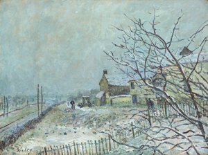Primeira neve em Veneux-Nadon, 1878. de Alfred Sisley