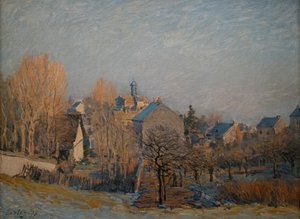 Frosty Morning em Louveciennes, 1873 (Óleo sobre tela) de Alfred Sisley