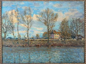 Ile de la grande jatte; Neuilly sur Seine. Pintura de Alfred Sisley de Alfred Sisley