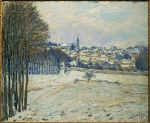 La neige a Marly-le-Roi ... (pintura sobre tela) de Alfred Sisley