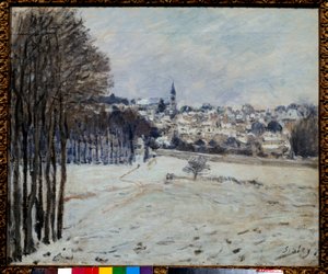 La neige a Marly Painting de Alfred Sisley (1839-1899) 1875 Sun. 0,46x0,56 m Paris, musee d