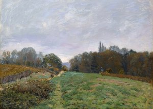 Paisagem em Louveciennes. 1873 de Alfred Sisley