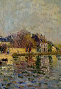 Loing Detail Canal. Pintura de Alfred Sisley (1839-1899) 1884 Sol. 0,38x0,55 m Paris, musee d
