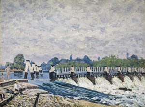Molesey Weir, Hampton Court de Alfred Sisley