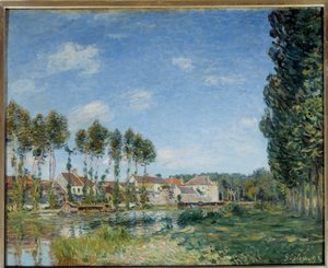 Moret, os bancos do Loing. Pintura de Alfred Sisley (1839-1899) de Alfred Sisley