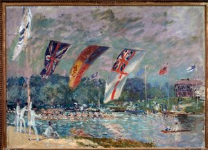 Regata em Molesey, Inglaterra - óleo sobre tela de Alfred Sisley