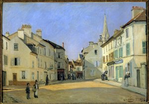 Rue de la chaussee em Argenteuil ou Place in Argenteuil Painting de Alfred Sisley (1839-1899). 1872. Dim. 0,46x0,66 m. Paris, musee d