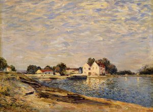 Saint-Mammes, nas margens do Loing; Saint-Mammes, na Borda do Loing, 1884 de Alfred Sisley