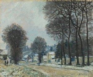 Neve em Louveciennes, c.1874 de Alfred Sisley
