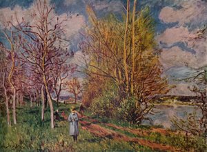 Primavera nas margens do rio, final do século XIX. 1941 de Alfred Sisley