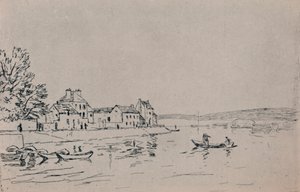 Os bancos de Loing, c.1880s, 1946 de Alfred Sisley