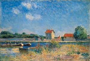 Os Bancos do Canal du Loing em Saint-Mammes de Alfred Sisley