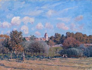 A torre do sino de Noisy-le-Roi, outono de Alfred Sisley