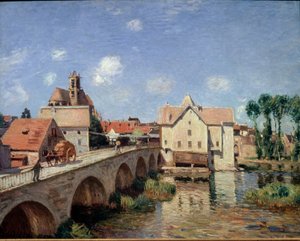 A Ponte de Moret em 1893 - óleo sobre tela de Alfred Sisley