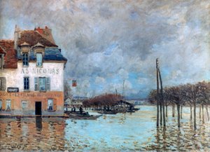 O dilúvio em Port-Marly, 1876 de Alfred Sisley