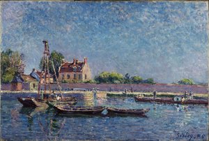 A eclusa de Saint-Mammès de Alfred Sisley