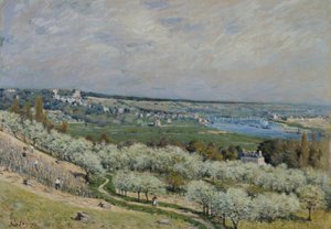 O terraço em Saint-Germain, primavera de Alfred Sisley