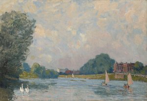 O Tamisa em Hampton Court, 1874 de Alfred Sisley