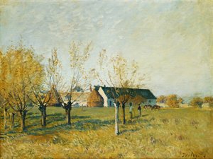 A Fazenda Trou d&39;Enfer, Manhã de Outono; A Fazenda Trou d&39;Enfer, Outono Matinee de Alfred Sisley