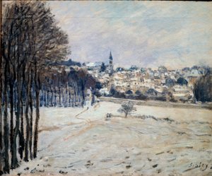 A neve em Marly - óleo sobre tela de Alfred Sisley