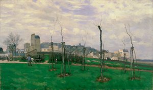 Vista de Montmartre da cidade das flores, 1869 de Alfred Sisley
