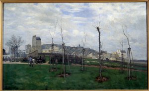 Vista de Montmartre tirada da cidade das flores na Batignolles Pintura de Alfred Sisley (1839-1899) 1869 Sol. 0,7x1,17 m Grenoble, Musee des Beaux Arts de Alfred Sisley