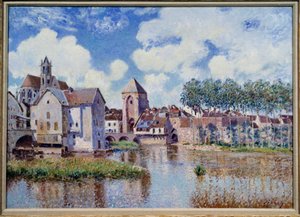 Vista de Moret em Loing. Pintura de Alfred Sisley (1839-1899) de Alfred Sisley
