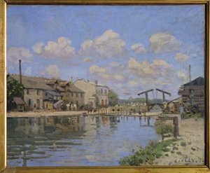 Vista do Canal St. Martin, Paris ... (óleo sobre tela) de Alfred Sisley