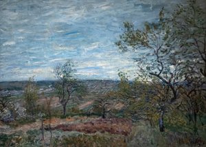 Dia de vento em Veneux de Alfred Sisley