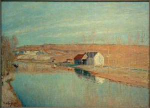 o Loing e os Coteaux de St. Nicaise - Sol de Marte de Alfred Sisley